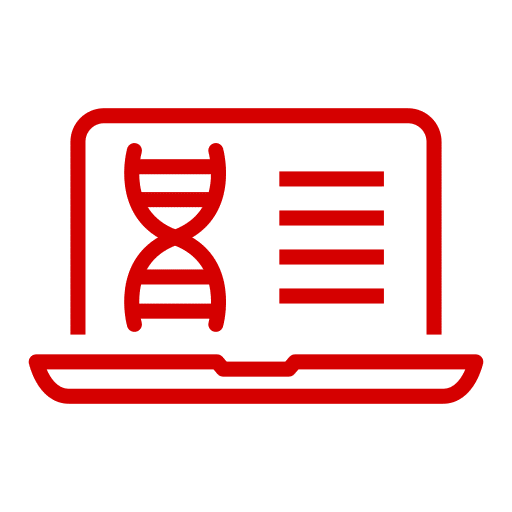 DNA on laptop screen icon