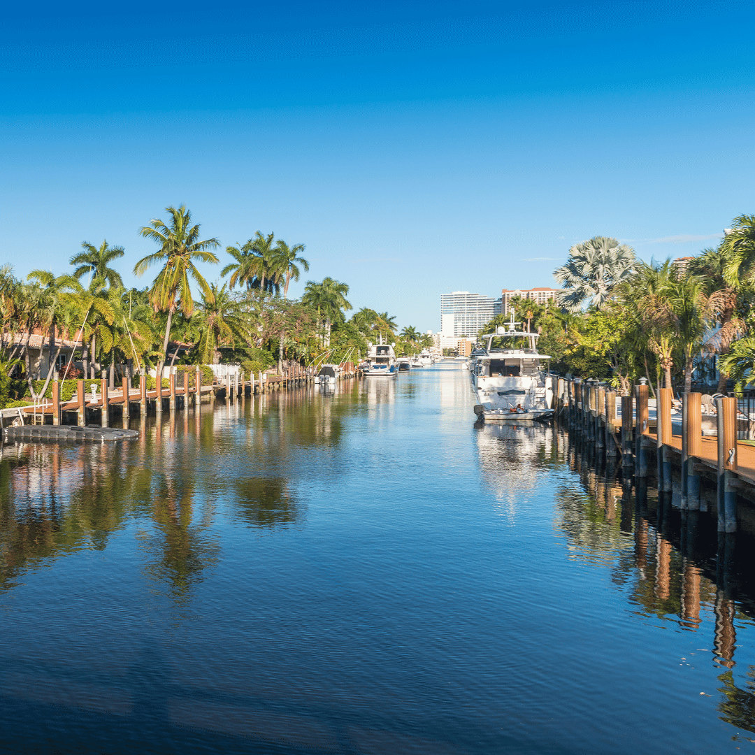 location (1) florida waterway with a boat
